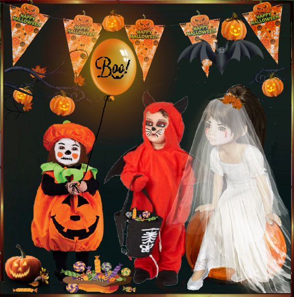 Happy halloween , fête enfants déguisés 