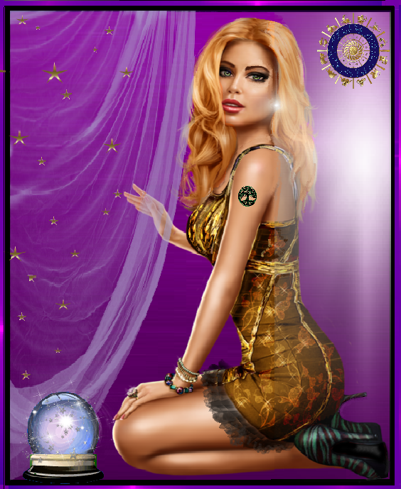 Voyante sexy, cheveux vénitien.