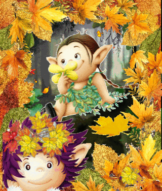 Couple de lutins en automne
