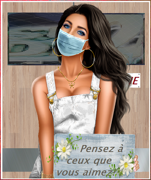 Pensez à ceux que vous aimez! fille masquée