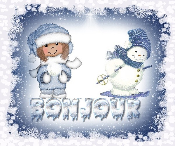 Bonjour , fillette, bonhomme de neige