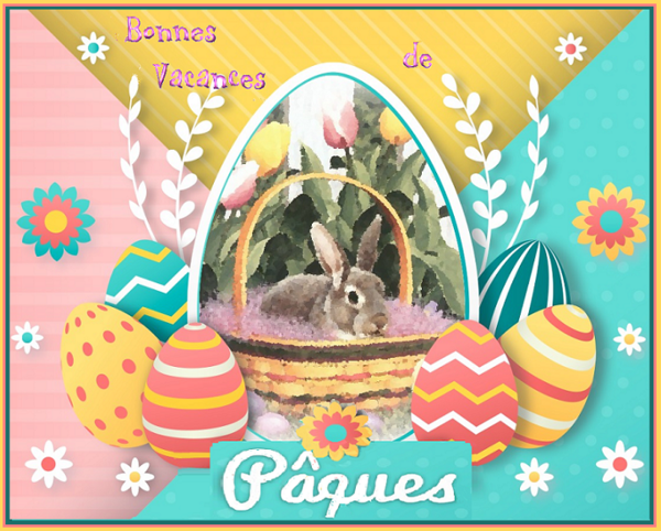 Bonnes vacances de Pâques / Oeufs et lapin