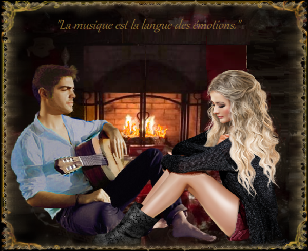 La musique est la langue des émotions/ couple et guitare.