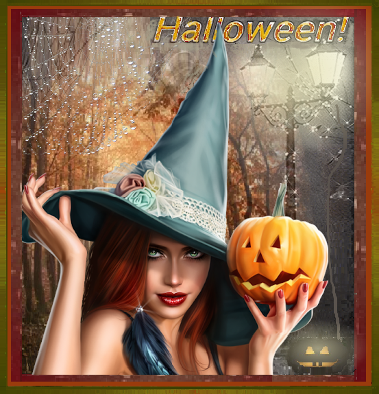 Jolie sorcière et citrouilles / Halloween