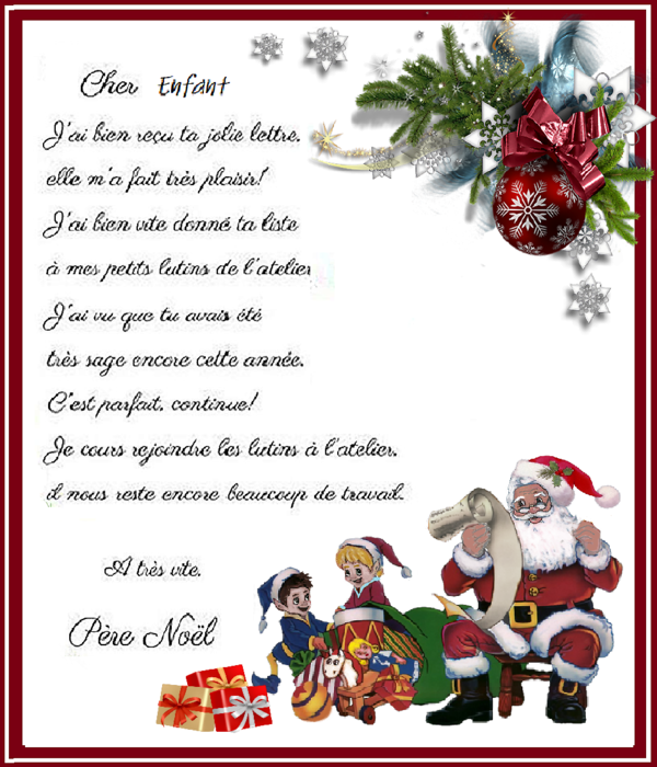 Lettre du Père Noël / Lutins et Père Noël 
