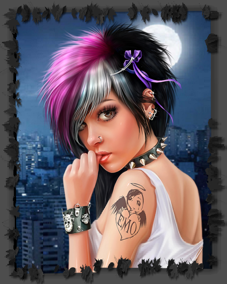 Ado Emo, clair de lune en ville.