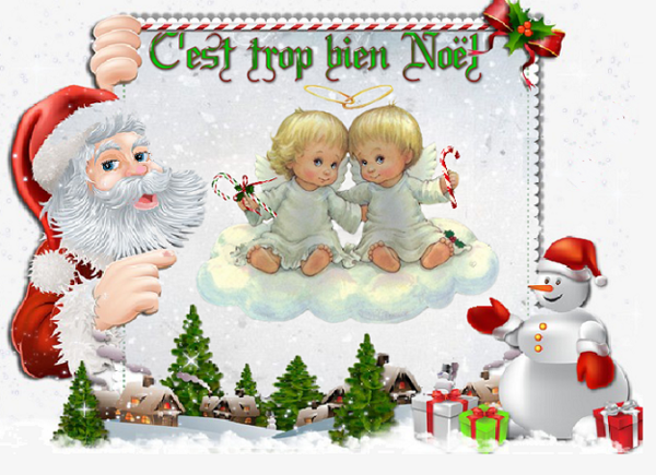 Trop bien Noël/ Anges et père Noël, village