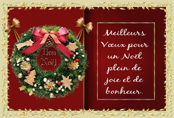 Mot pour Noel et couronne