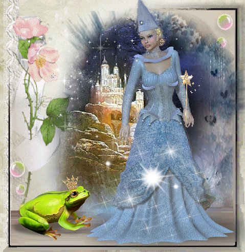 Fée bleue et grenouille
