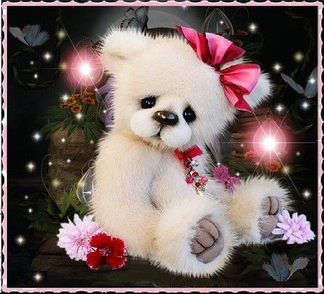 Oursonne en peluche triste nuit magique