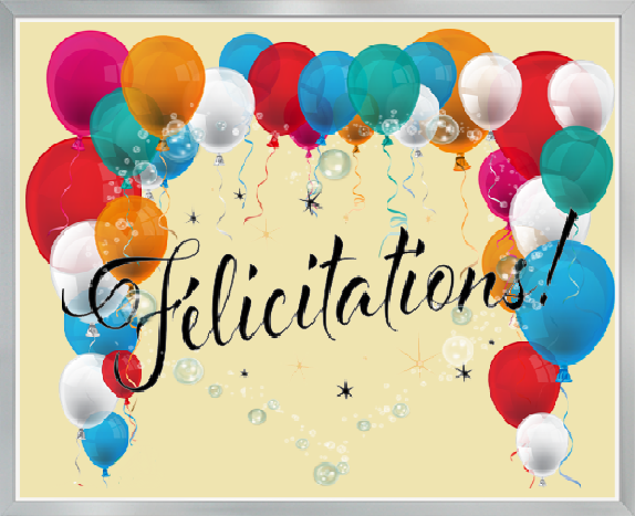 Felicitations ballons multicolores