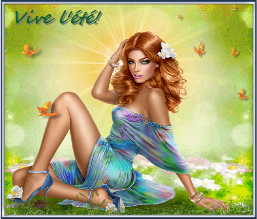 Vive l'été/ jolie rousse et papillons
