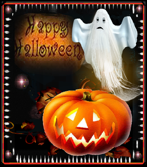  Happy halloween fantôme et citrouille