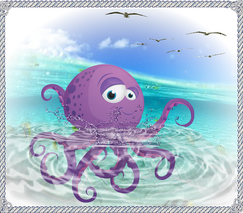 Pieuvre violette rigolote