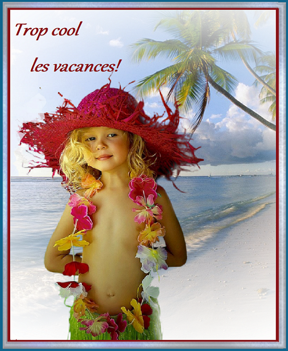 Trop cool les vacances/ enfant sur une île