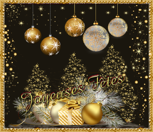  JOYEUSES FETES . Déco or boules etc
