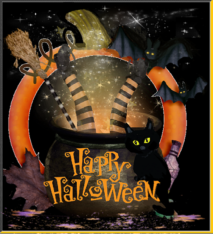 Happy Halloween /sorcière dans son chaudron