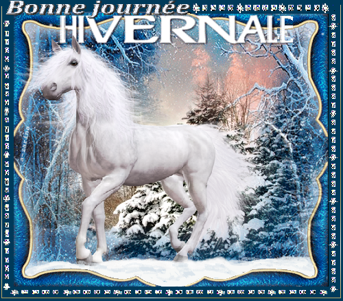Fabulous Tableau Décoratif Toile Imprimée Superbe Cheval Blanc Dans La Neige Nature Hiver (58 cm x 40 cm